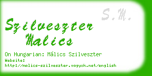 szilveszter malics business card